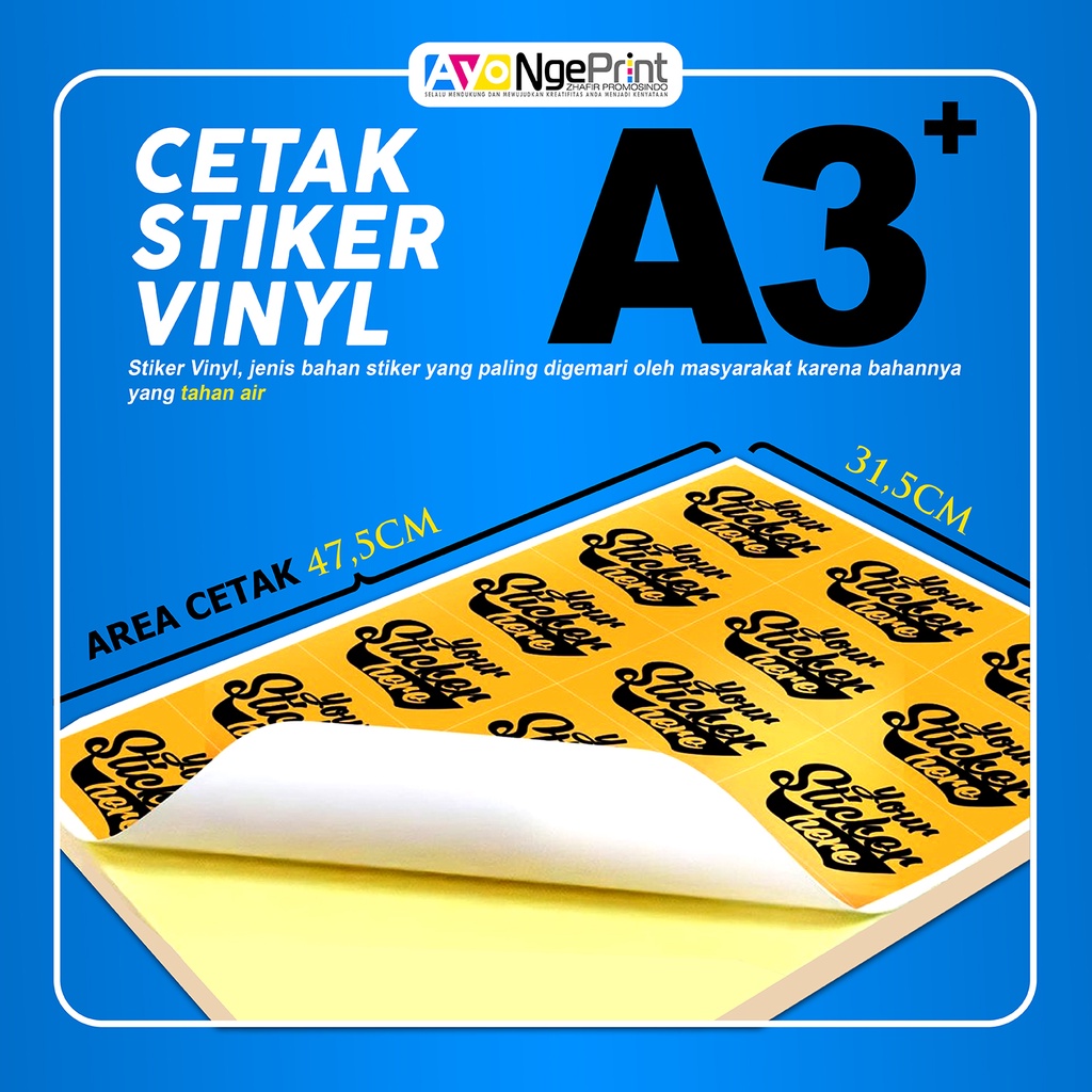 

Print Cetak Stiker Label Vinyl / Label Kemasan / Anti Air / Custom Desain