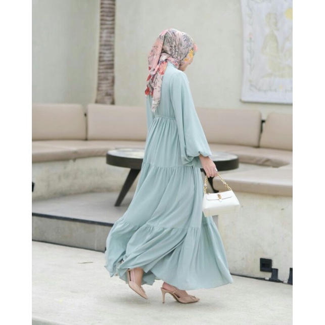 Gamis Blesia Ruffle Maxi Dress Wanita