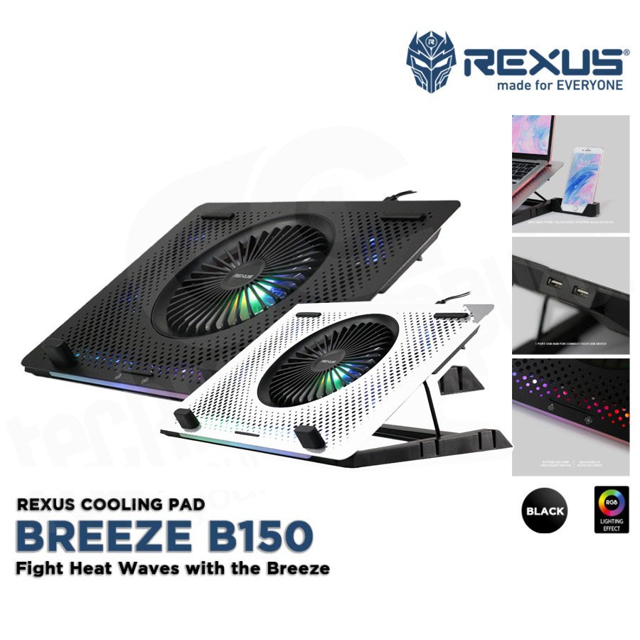 Trend-Rexus Cooling Pad / Coolingpad Breeze B150 5 Fan With RGB