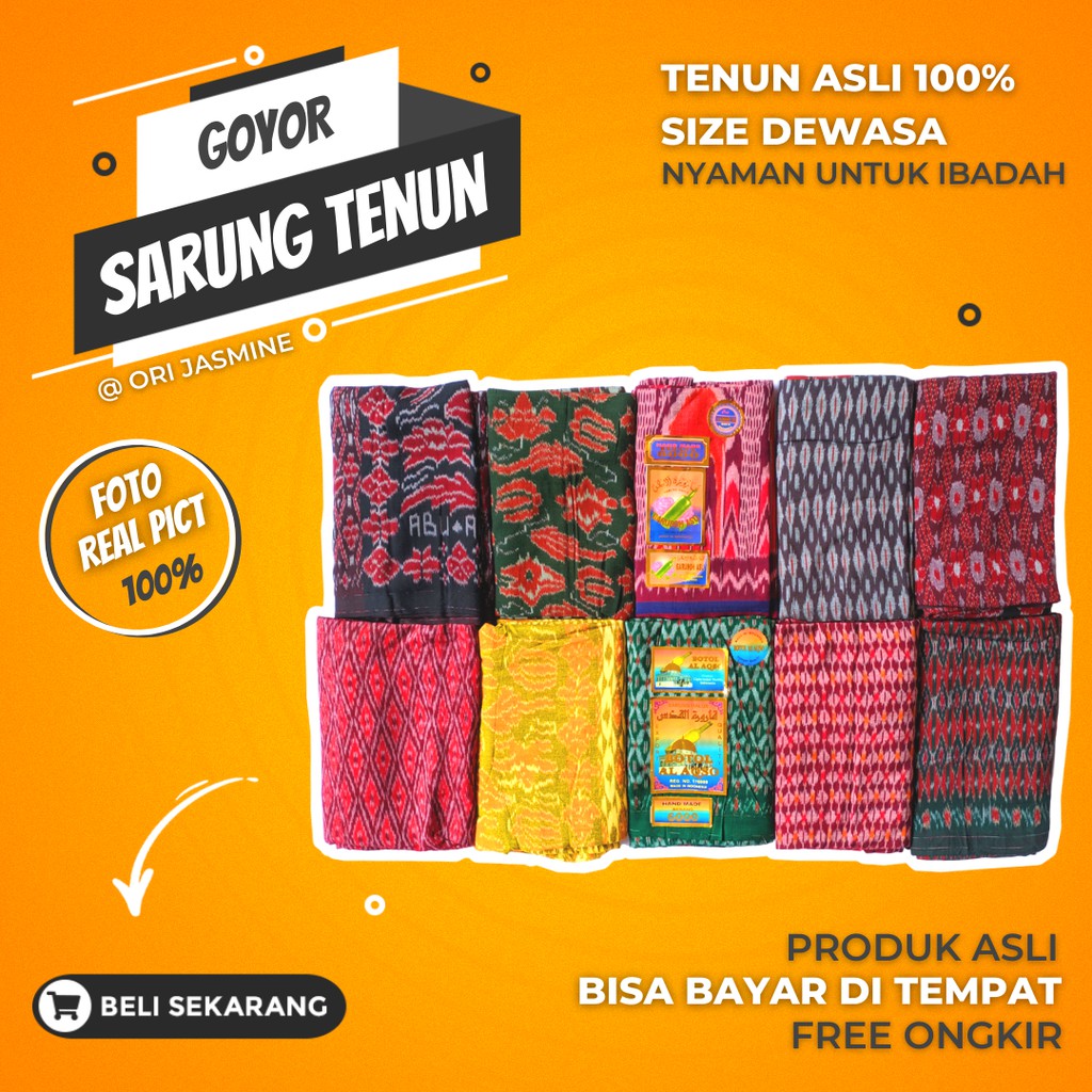 Sarung Goyor TENUN ASLI Botol Hand Print Asli Murah RANDOM / ACAK 1000 motif dan warna Original