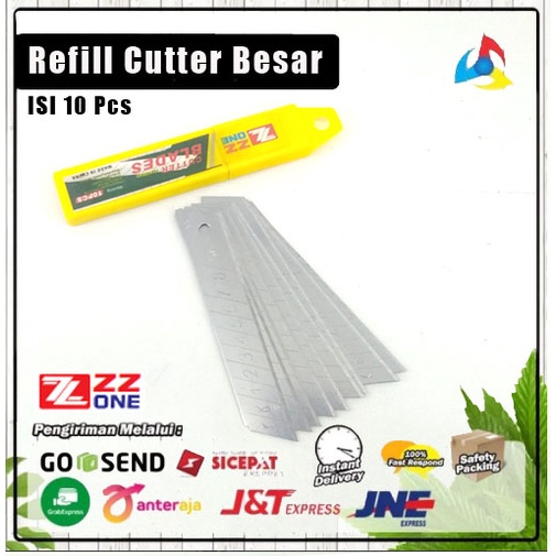 

Refill Cutter Besar / Cutter Blades 18 MM isi 10 Pcs