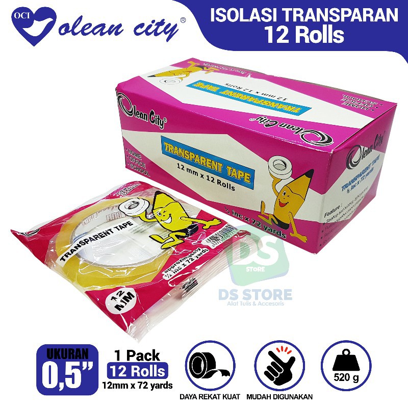 

ISOLASI OPP BENING 0.5 INCHI + DUS [PER-PCS] OLEANCITY