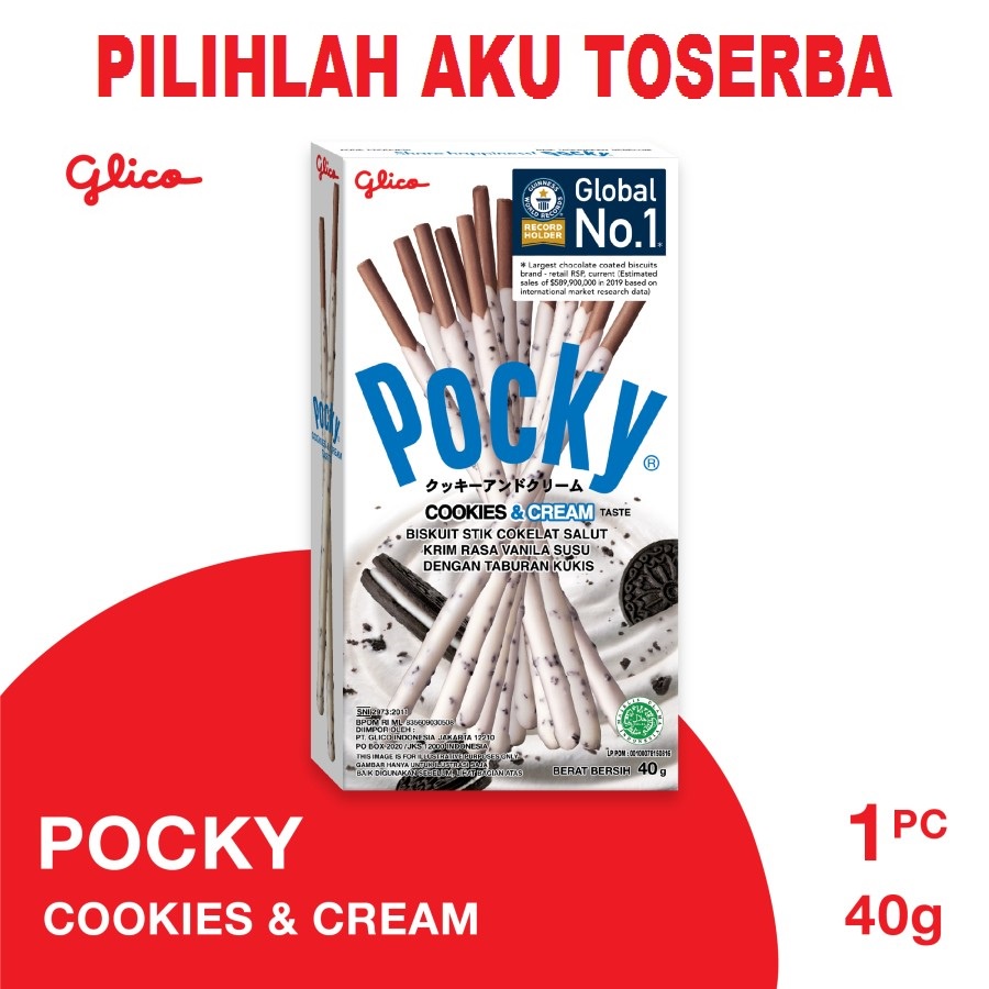 Glico Pocky REGULAR PACK COOKIES &amp; CREAM - (HARGA PER BOX)