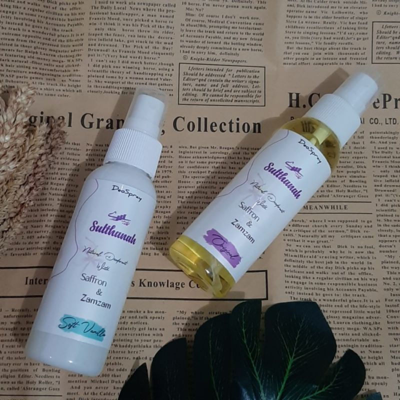 Sulthanah Deodorant Spray with Saffron &amp; Zamzam water.