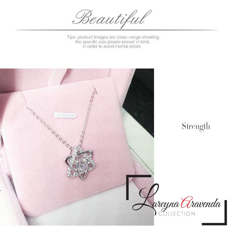 Kalung Liontin Wanita Model Double Triangle Kristal Crystal Swarovski KL074