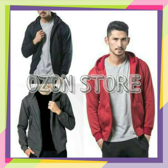 Jaket Sweater Polos Pria Wanita Hoodie ZIPPER Polos Distro Murah