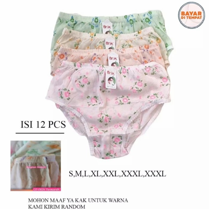 Celana Dalam Wanita Orin Ukuran M L XL 3L 4L Ecer / 3pcs