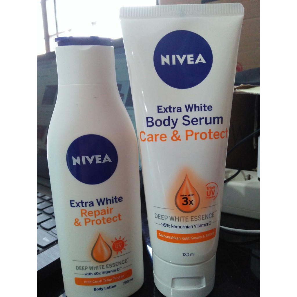 Jual Nivea Care Protect Paket (SERUM AND BODY LOTION)