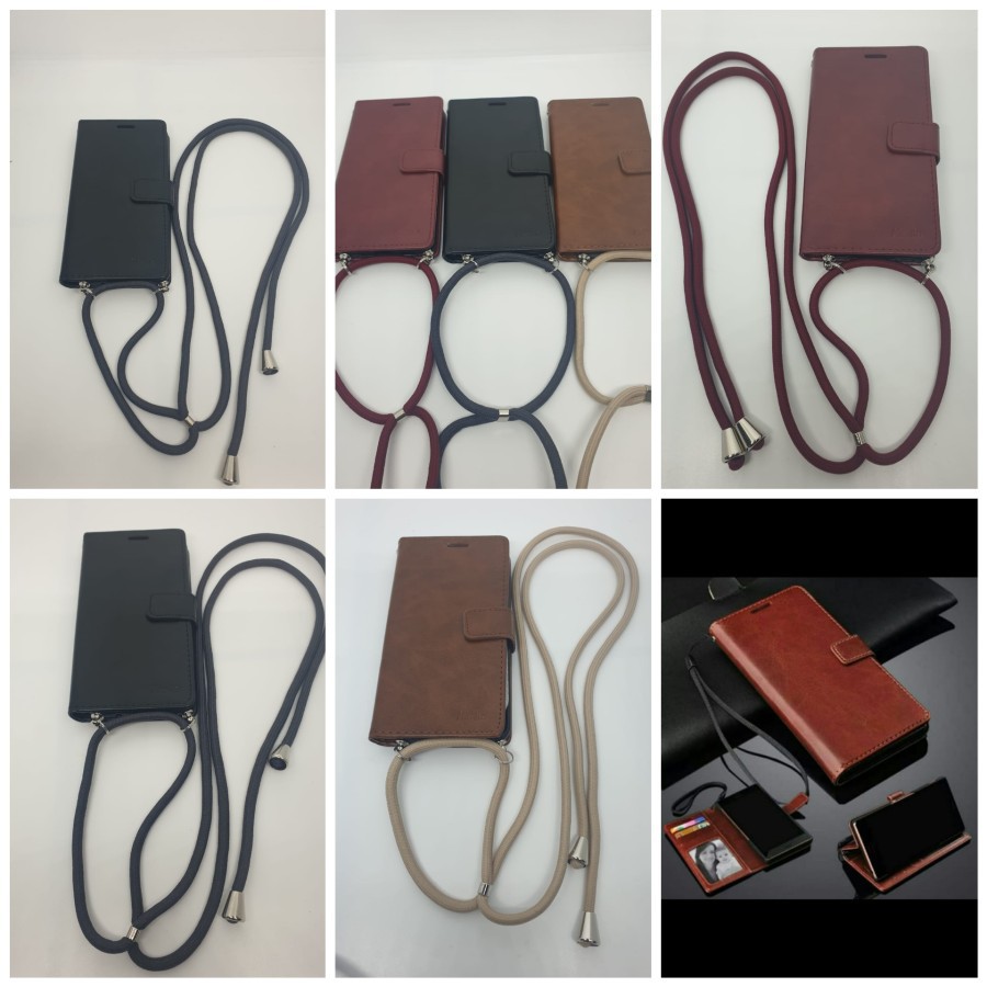 Samsung A32 A52 A72 Flip Cover Kulit Dompet Leather Dompet Lanyet + Tali Gantung