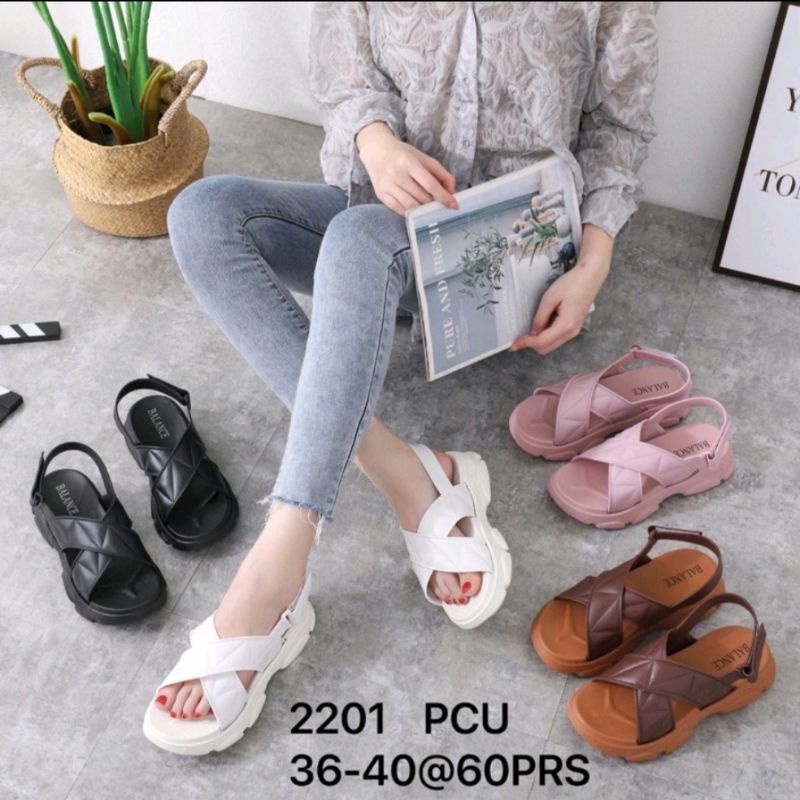 Sandal Wedges Jelly Wanita Tali Belakang