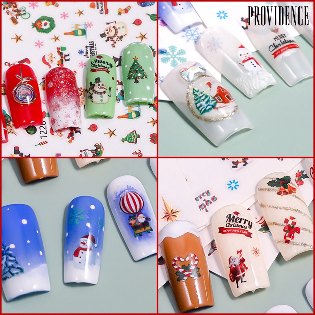 Providence Nail Sticker Christmas Patterns Cartoon Style Ultra Thin Winter Nail Art Designs 3D Cute Sticker for Female