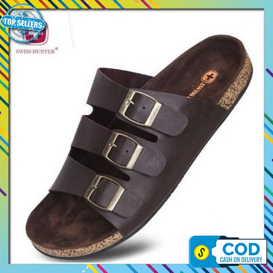 Sandal Kulit Asli Pakalolo 2321 Putih.Stok Terbatas Bisa Cod  Sandal Pria / Bahan Suede Fox Leat