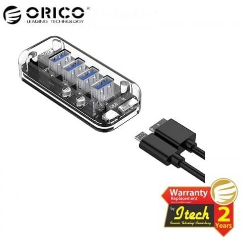 Usb hub orico 4 port usb 3.0 transparent f4u-u3