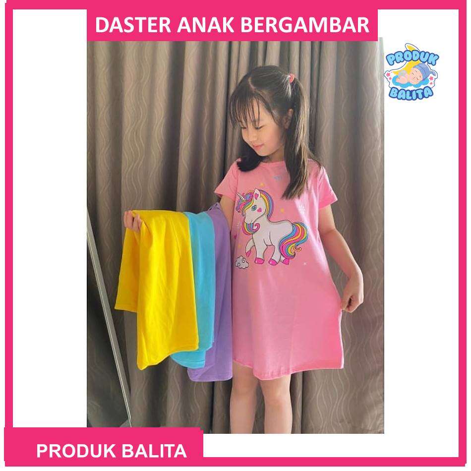 Daster Anak Perempuan Murah Unicorn Usia 2-11 Tahun Terlaris