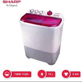 Mesin Cuci Sharp 8 Kg (8,5 Kg) Aquamagic ES-T85CR- BK(Blue) / VK(Violet) / PK(Pink)