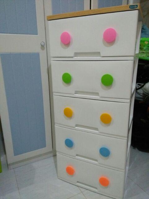 Rovega Trendy Susun 5 Lemari Laci Pakaian Baju Plastik Drawer Cabinet Container