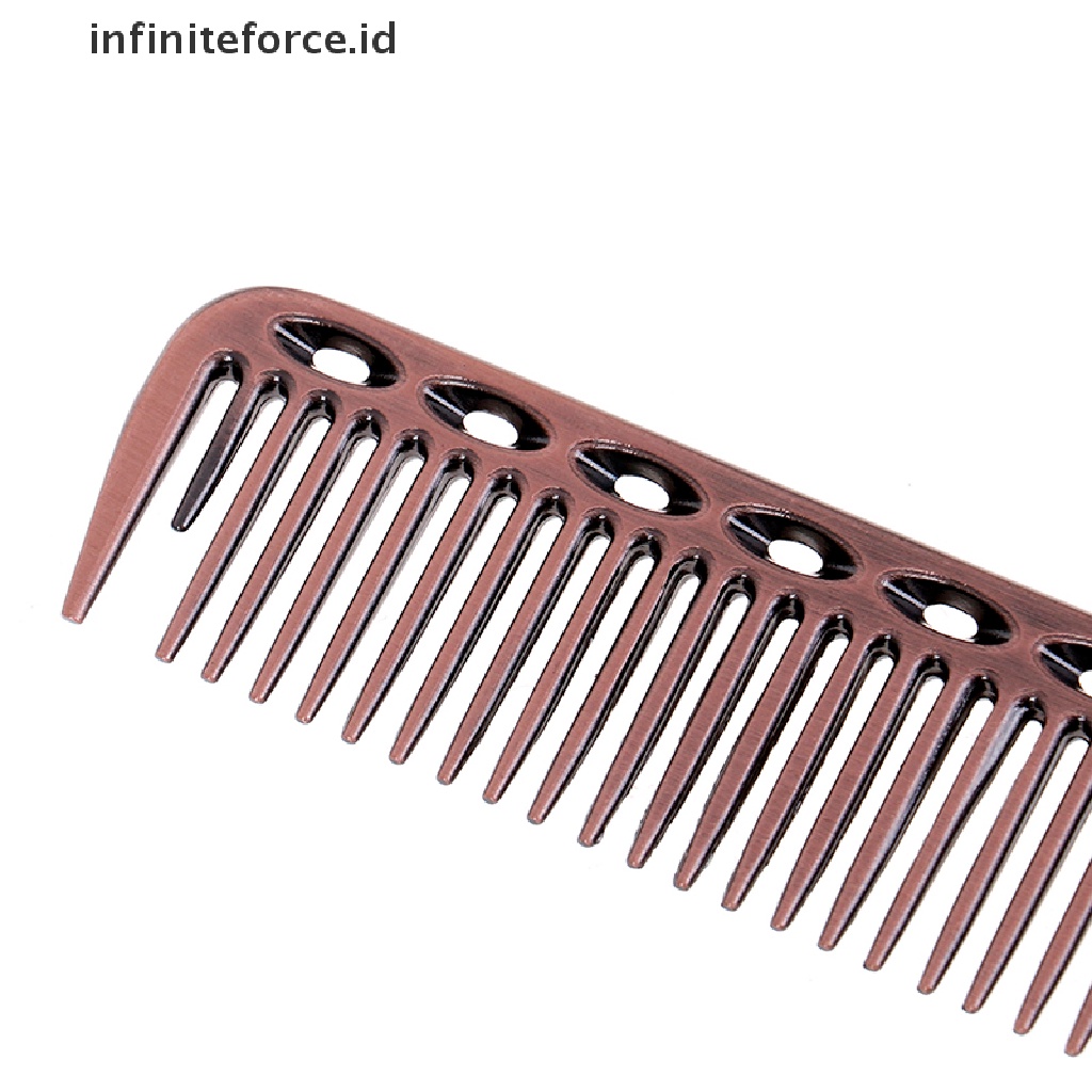 1pc Sisir Rambut Profesional Bahan Stainless Steel Anti Statis