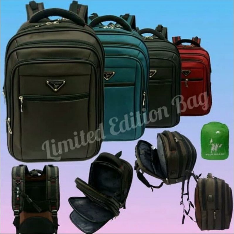 (COD)Tas ransel laptop tas ransel polo original tas pria kekinian tas ransel polo milano tas punggug