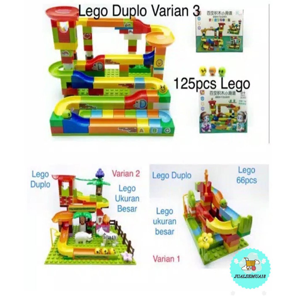 [JUALSEMUA18](8016)]Mainan Balok Susun Duplo dan Mini set Lengkap /Mainan edukasi/ Mainan kesabaran