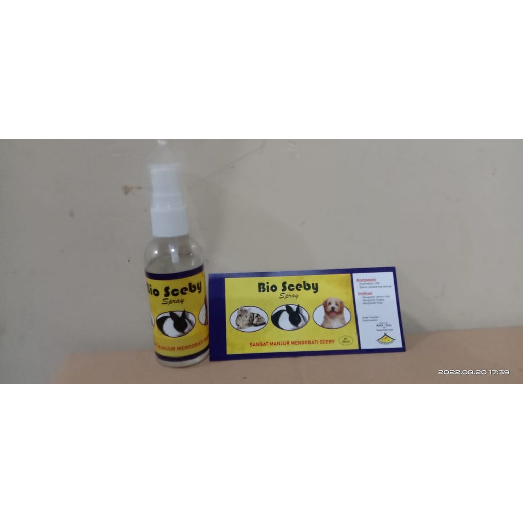 BIO SCEBY Spray 50ml (anti scabies, kudix, luka pada KELINCI,KUCING,)