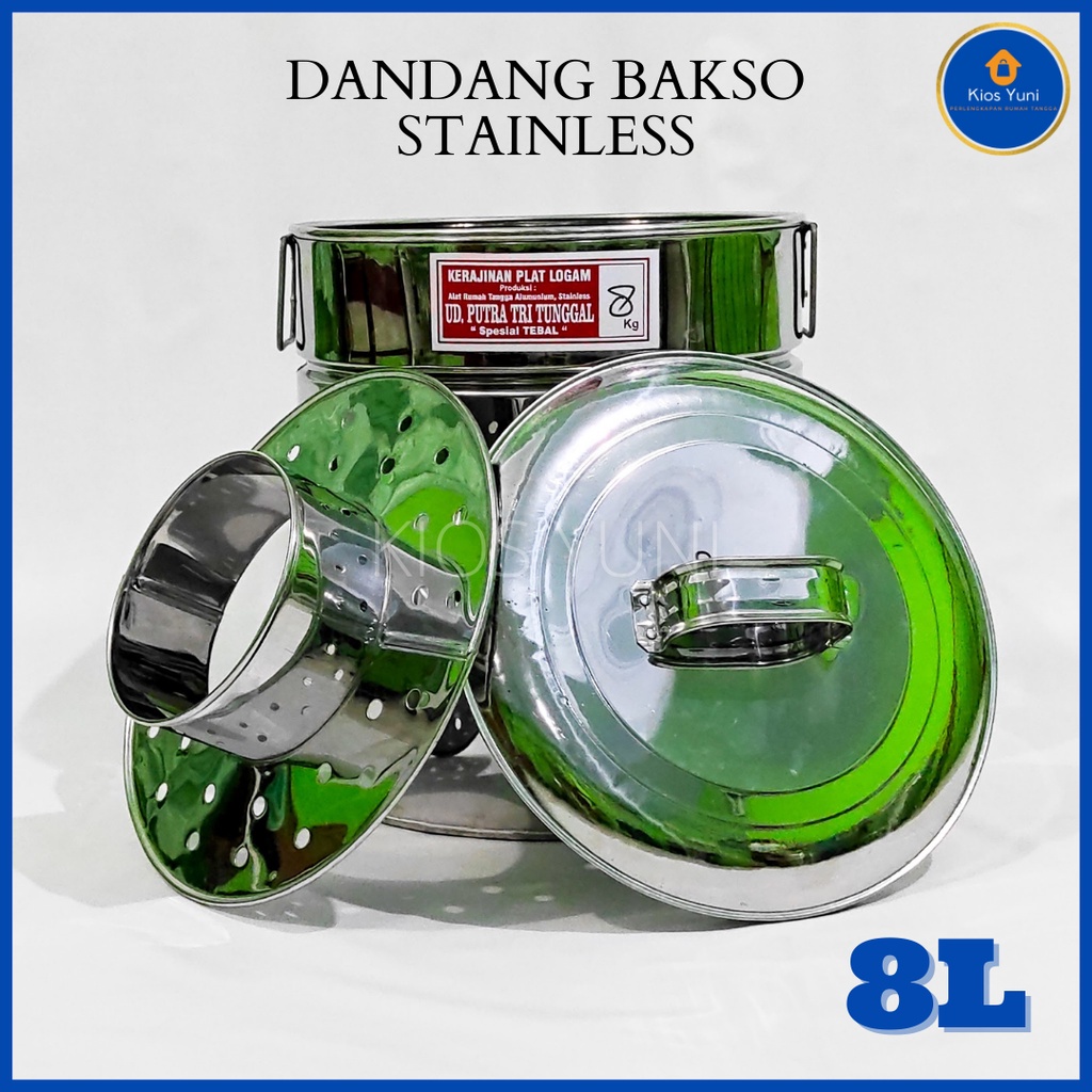 Dandang Bakso Stainless 8 Liter / Panci Bakso / Soblok Bakso
