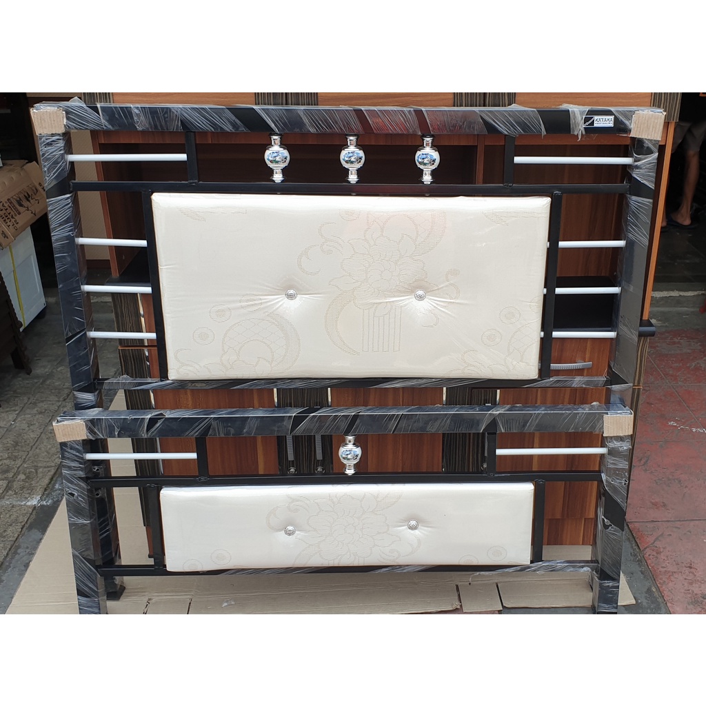 Ranjang besi 120 cm no 3 keramik  / Tempat tidur besi 120 cm / Risbang besi 120 cm