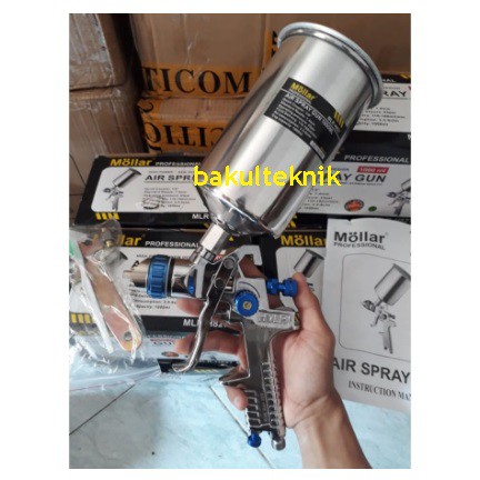 spray gun HVLP 1.4mm Mollar spraygun HVLP cup kapasitas besar 1000ml