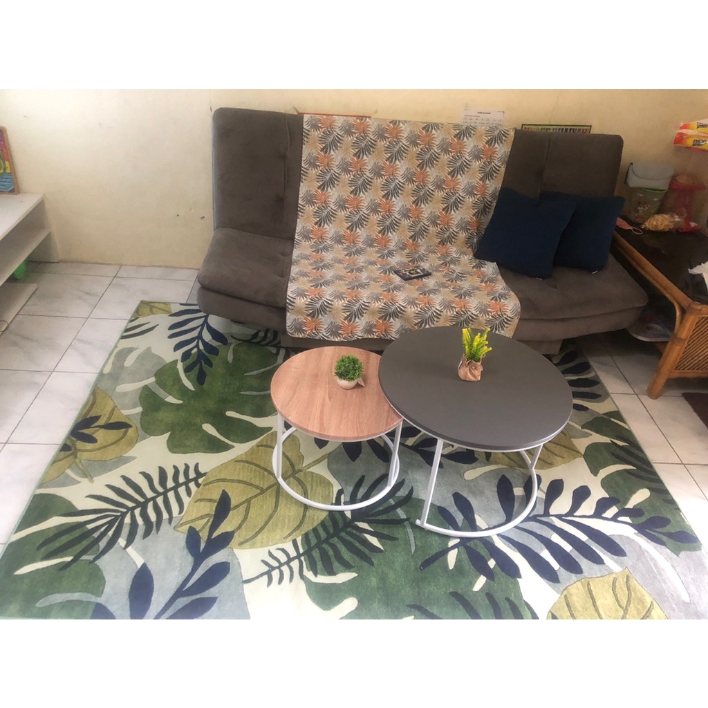 COD Karpet malaysia Karpet Anti Slip Ukuran Jumbo 195X270cm Karpet Permadani Motif Elegan modern sweden alas lantai ruang tamu murah Karpet eropa motif monstera karpet import Sutera99 DT013