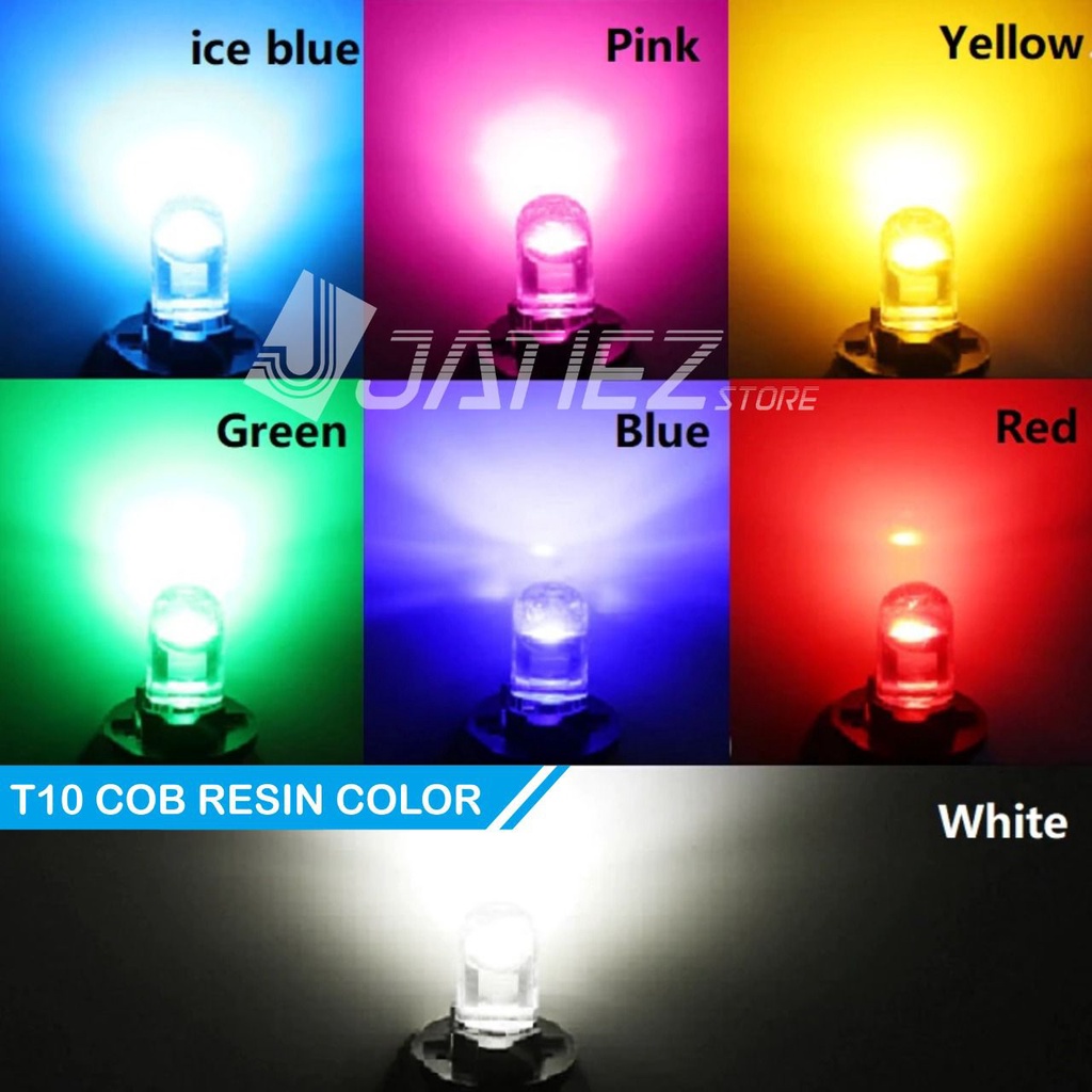 Lampu Led T10 Full Kaca Resin 6000K W5W - Lampu Senja Plat Super Bright