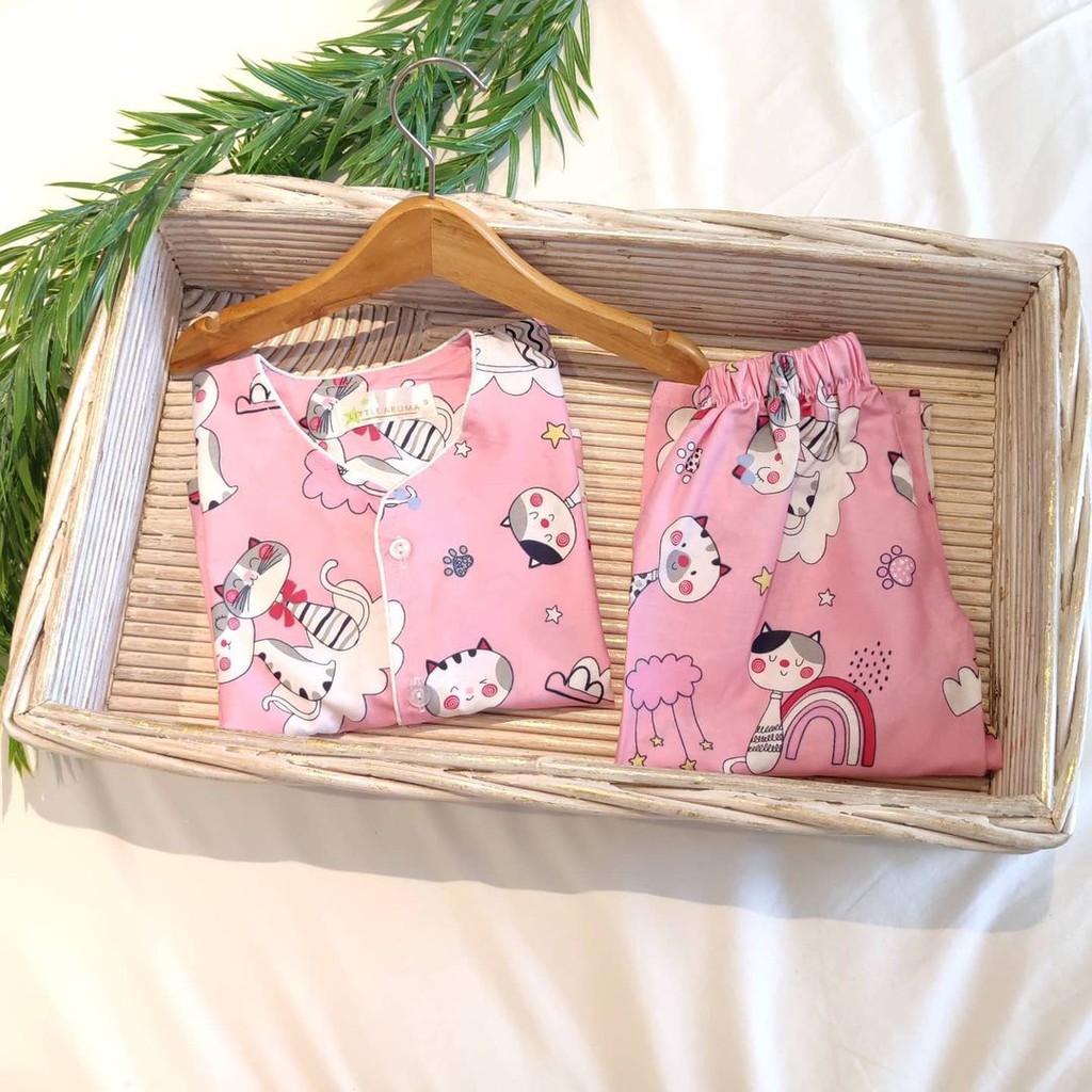 Afsheenastore Baju Tidur Anak Piyama Gemes Little Aruma / Ready Size S