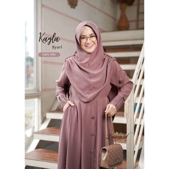 Kayla Syari Dark Milo by Zaneza | Set Syari Premium bahan Angelica Tebal