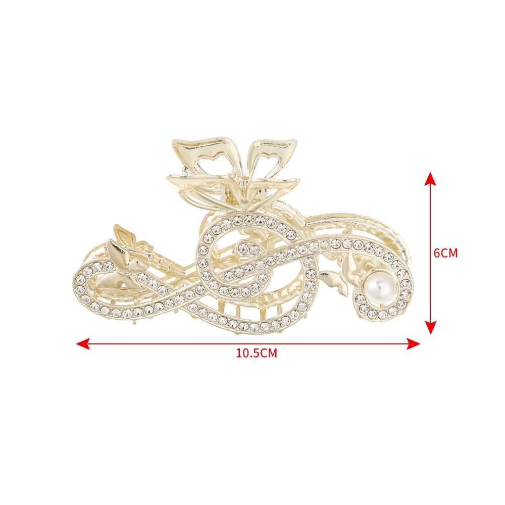 Jepit Rambut Bentuk Hiu Aksen Mutiara Dan Berlian Imitasi Bahan Alloy Gaya Korea Untuk Wanita