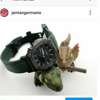 jam tangan casio gshock ga2100 ga-2100 strap n bezel custom green rubber