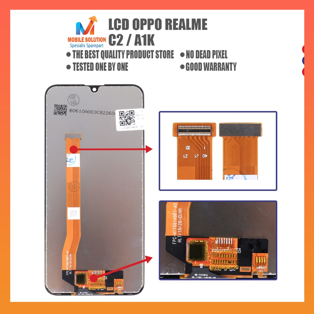 Grosir LCD Realme C2  LCD Oppo A1K High Version ORIGINAL 100% Fullset Touchscreen - Parts Kompatibel Dengan Produk Oppo Garansi 1 Bulan + Packing / Bubbel