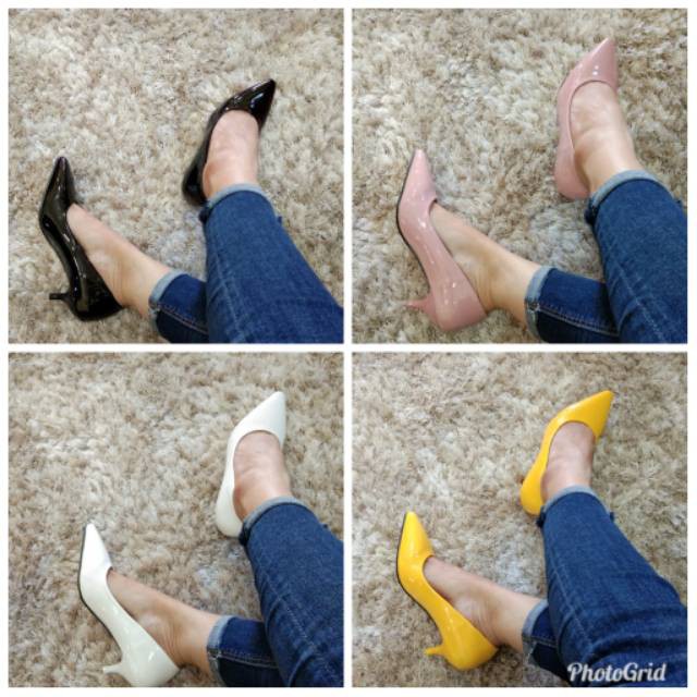 Sepatu Wanita Glossy Olavis Heels 3 CM Bekualitas