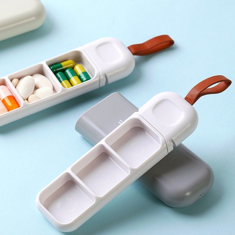 3grids Dispenser Mini Penyimpanan Tablet Obat Gaya Nordic Style Portable Pouch Dispenser Tablet Obat Pill Box