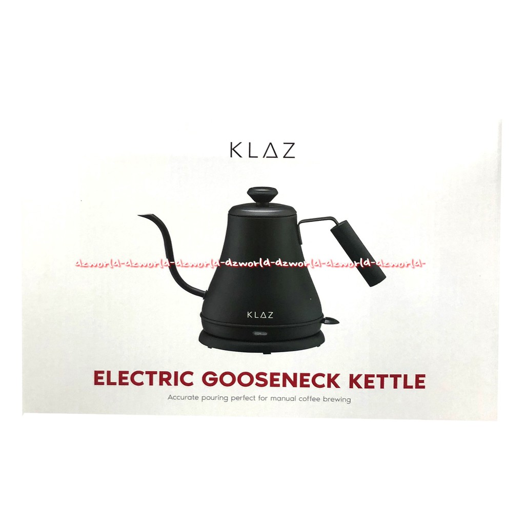 Klaz Electric Gooseneck 800ml Kettle Teko Cerek Listrik Hitam Ujung Lancip Panjang Goo Sneck Klas Black Ketel Menyeduh Kopi Teh