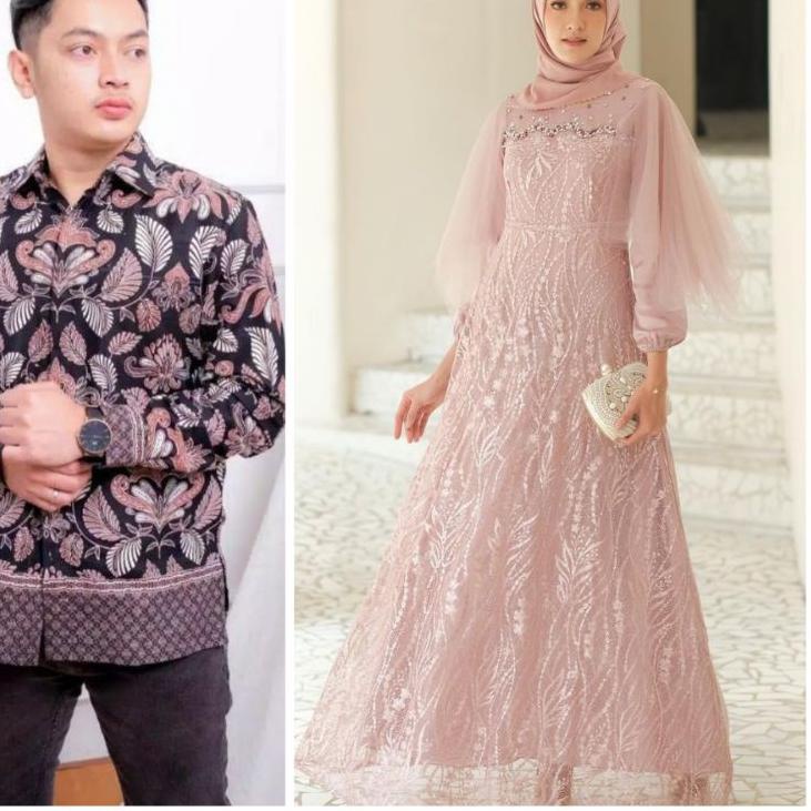 (SALE) COUPLE GAMIS LUNA DRESS MODERN BAJU SYARI BUSANA MUSLIM SARIMBIT RAMADHAN KONDANGAN BAJU PASA