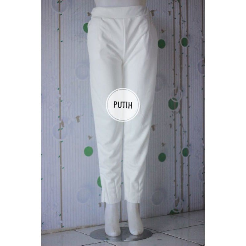 celana tulip scuba premium Hazel Scuba Pants / Bawahan Wanita Fashion Celana Scuba Pants Premium-PUTIH