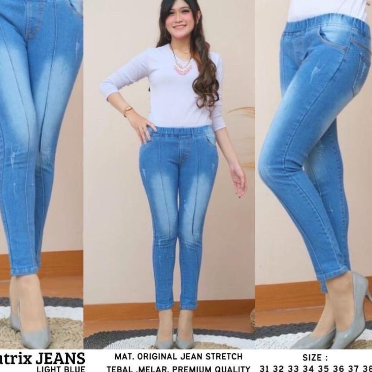(27-38)SEON JEANS LEGING JEANS TULANG PINGGANG FULL KARET | SN.22Jn22м