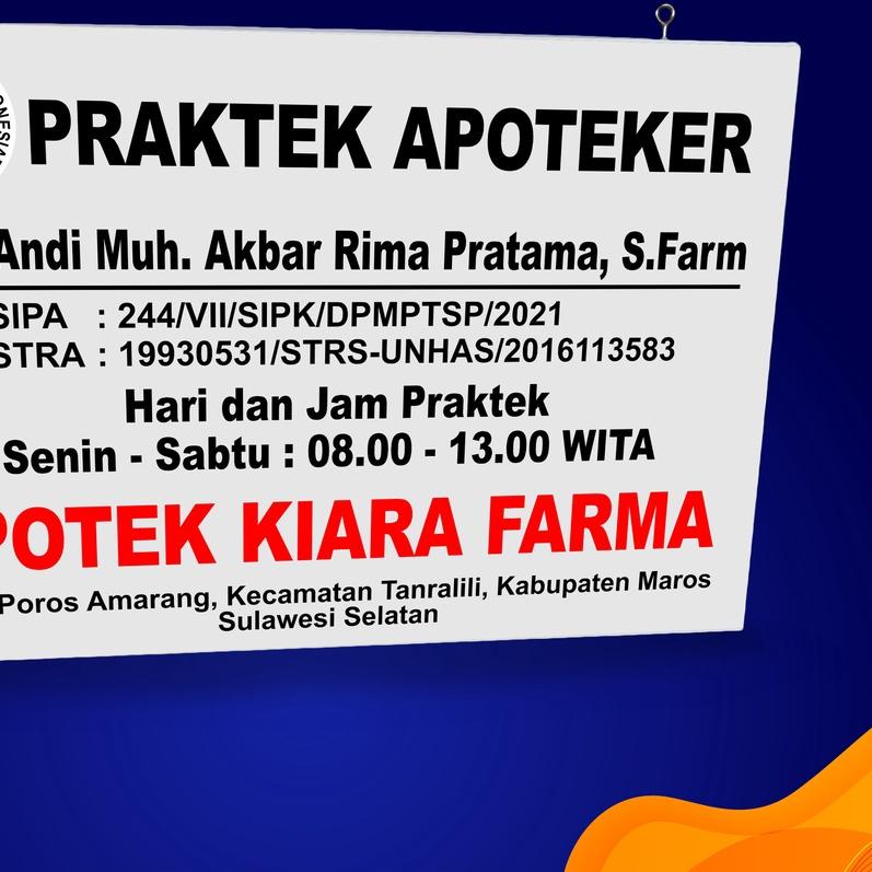 

Viral Banget PAPAN NAMA APOTEK / APOTEKER GRATIS ONGKIR !!!