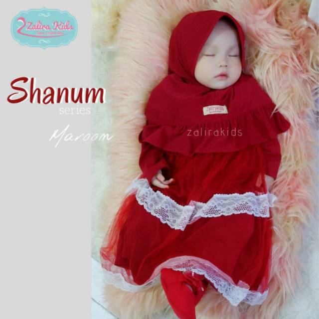 Gamis Shanum Series |Syari | Gamis Aqiqah | Gamis Bayi Newborn 0 -24bulan| Agen Zalira Kids Cibitung