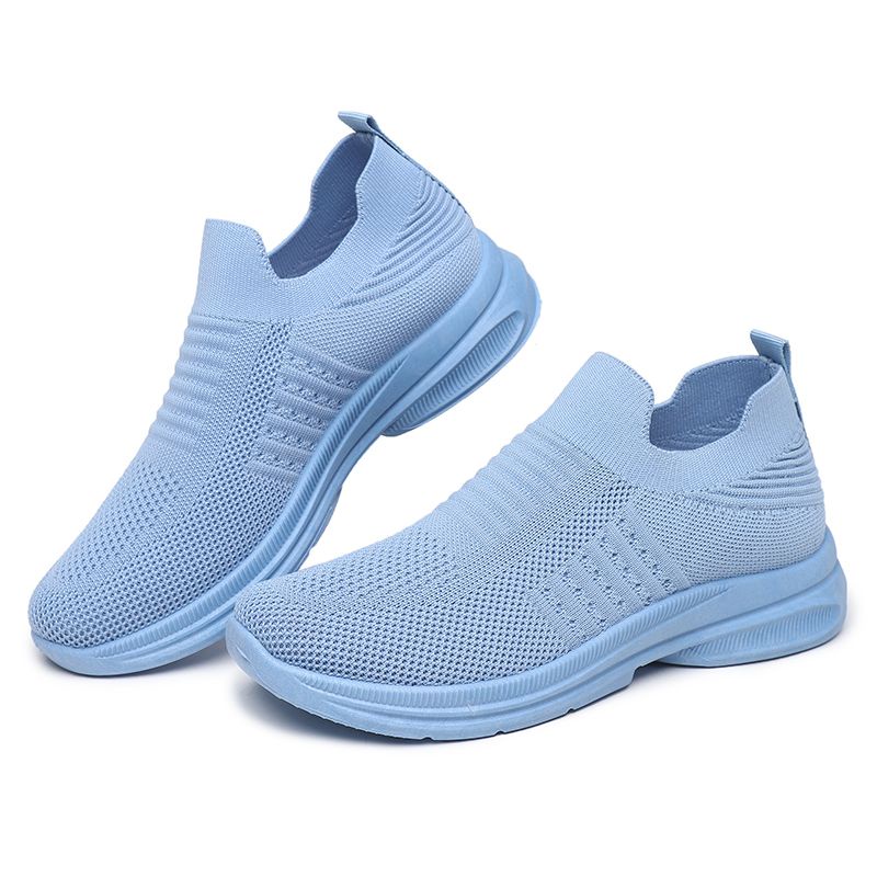 [GROSIR][COD] SEVEN_DAY SEPATU RAJUT SLIP ON WANITA OLAHRAGA TANPA TALI SPORT SHOES BIRU A-6613