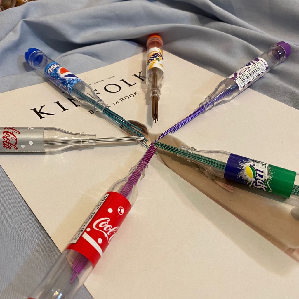 ISI REFIL PENSIL CETEK MODEL SOFTDRINKS WARNA WARNI BENTUK LUCU MURAH ISI PENSIL MEKANIK BERWARNA PERALATAN ALAT TULIS HARGA TERMURAH BEST QUALITY ONLY
