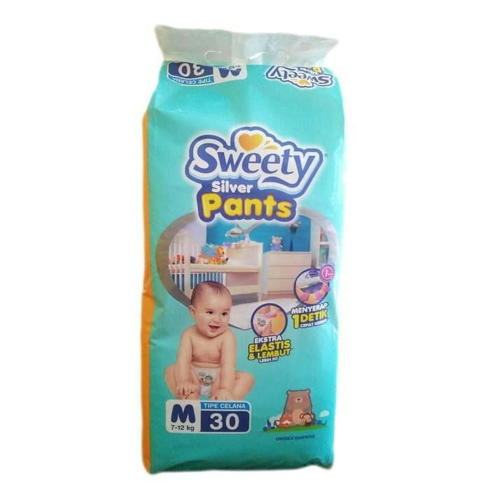 Sale Sweety Silver Pants M 30- Popok Bayi ukuran M isi 30