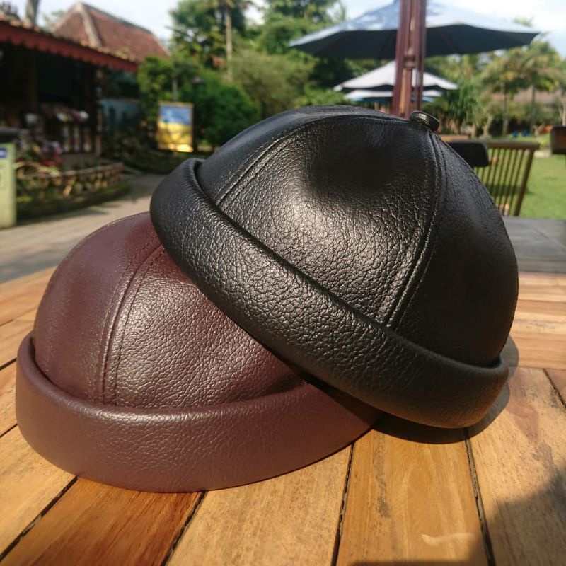 topi kopeah/peci kulit asli