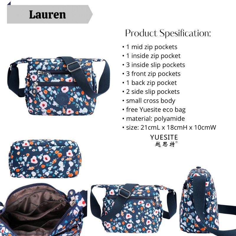 Tas selempang wanita medium yuesite lauren original cyutebags