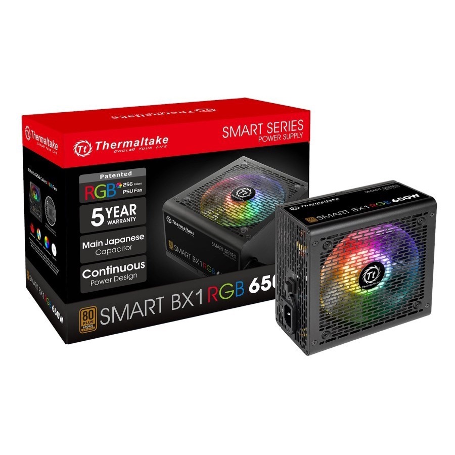 Power Supply ThermalTake Smart BX1 RGB 650W - PSU 650 ThermalTake Bronze 80+ RGB