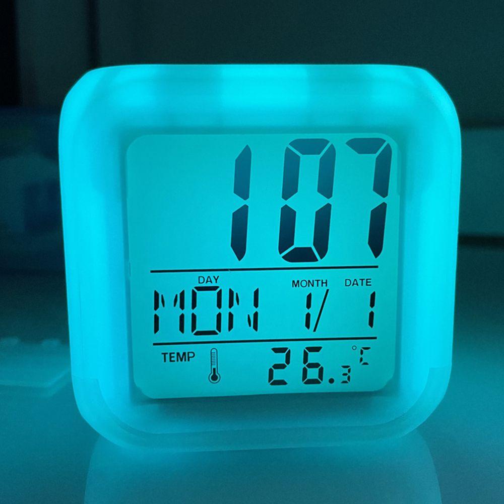 Populer Jam Alarm Meja Samping Tempat Tidur Kreatif Lampu Malam Lampu Angka Clock LED Digital