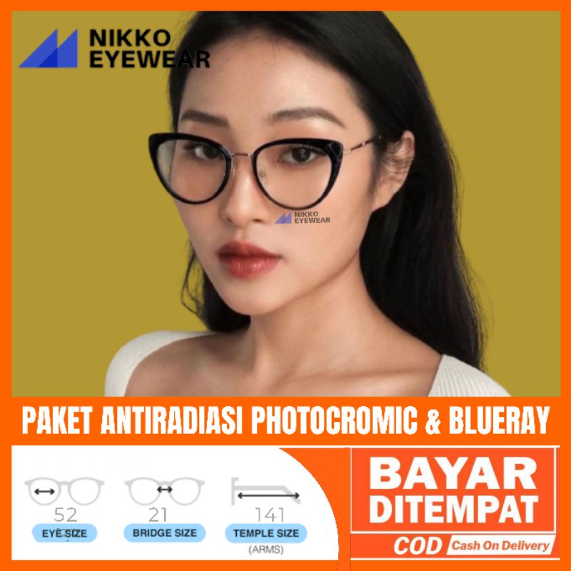 Paket Kacamata 58817 Lensa Antiradiasi Photocromic Blueray